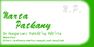 marta patkany business card